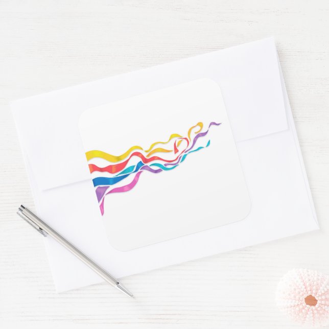 Multi colored ribbons Sticker (Envelope)