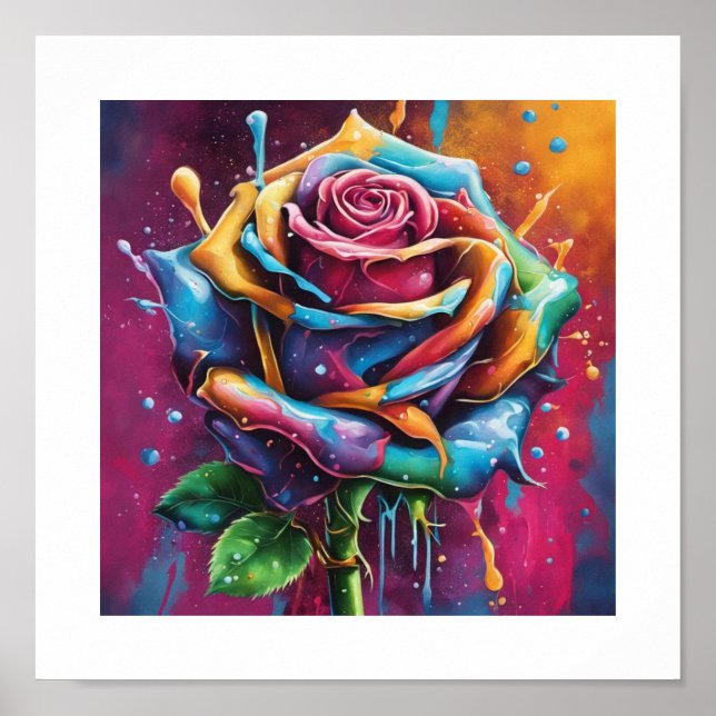 Multi-colored rose poster (Front)