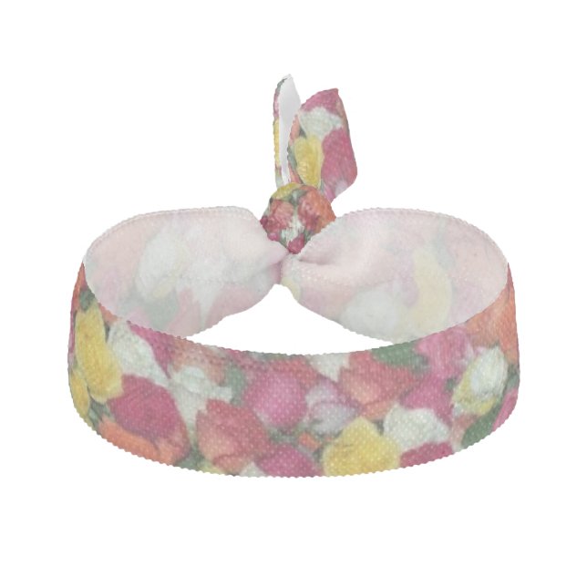 Multi colored roses hair tie (Front)