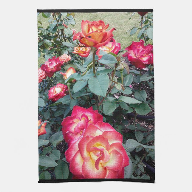 MULTI COLORED ROSES hand towel (Vertical)