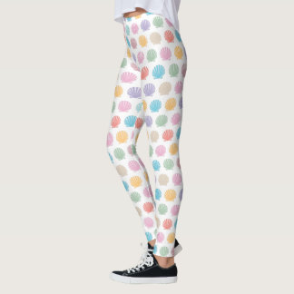 Multi-colored Scallop Clam Seashell Leggings