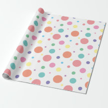 Multi-Colored Scattered Polka Dot Wrapping Paper