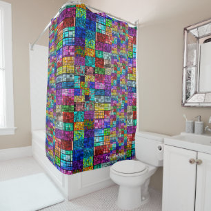 Multi-Colored Shower Curtain