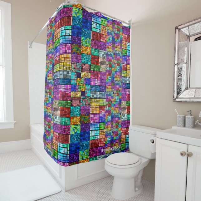Multi-Colored Shower Curtain (In Situ)
