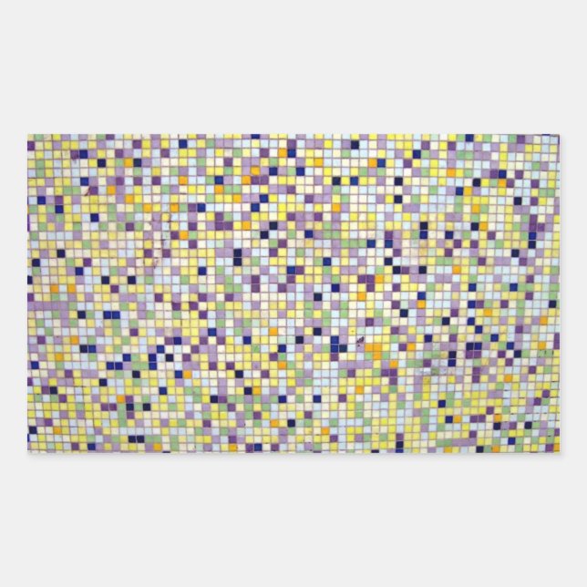 Multi Colored Small Square Tiles Rectangular Sticker (Front)