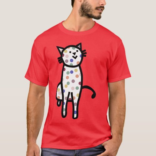 Multi Colored Spotty Cat T_Shirt