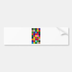 Multi Colored Squares and Stripes Girly Bumper Sticker