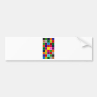 Multi Colored Squares and Stripes Girly Bumper Sticker