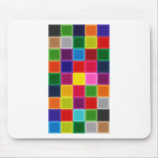 Multi Colored Squares and Stripes Girly Mouse Pad