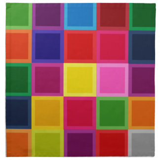 Multi Colored Squares and Stripes Girly Napkin
