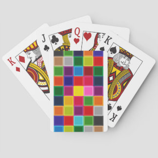 Multi Colored Squares and Stripes Girly Poker Cards