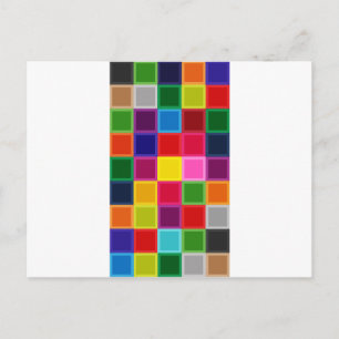 Multi Colored Squares and Stripes Girly Postcard