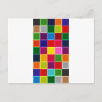 Multi Colored Squares and Stripes Girly Postcard