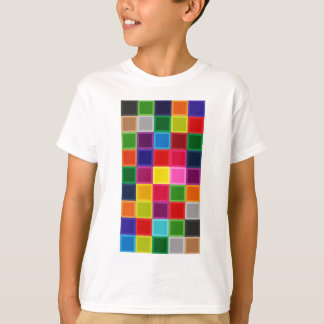 Multi Colored Squares and Stripes Girly T-Shirt