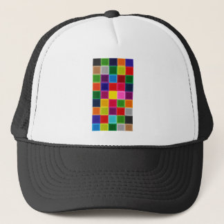 Multi Colored Squares and Stripes Girly Trucker Hat
