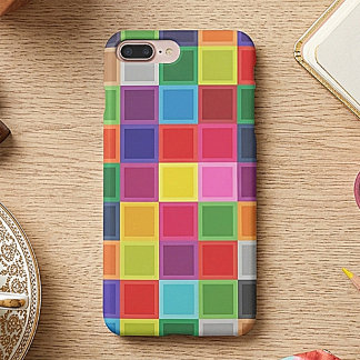 Multi Colored Squares Girly iPhone 7 Plus Case