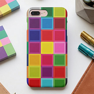 Multi Colored Squares Girly iPhone 7 Plus Case