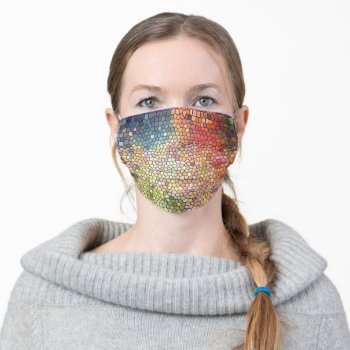 "multi-colored "stain Glass" Look Face Mask by whatawonderfulworld at Zazzle