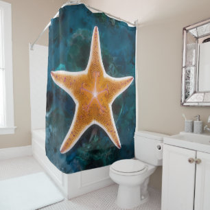 Multi-colored Star Fish Design  Shower Curtain