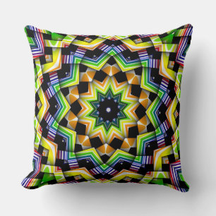 Multi Colored Star Pattern Custom Throw Pillow