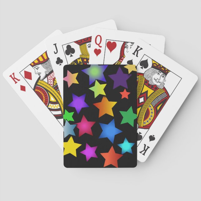 Multi-Colored Stars Poker Cards (Back)