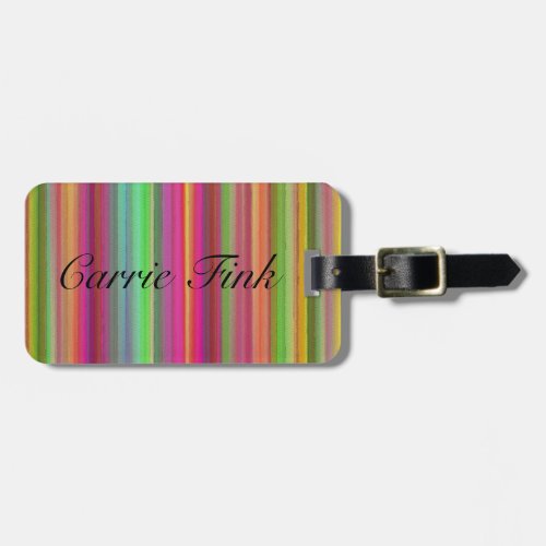 Multi Colored Stripe Luggage Tag