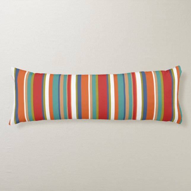 Multi Colored Stripe Pattern Body Pillow (Front)