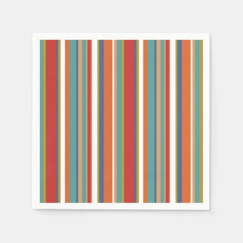 Multi Colored Stripe Pattern  Napkins