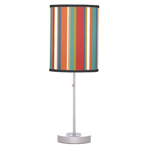 Multi Colored Stripe Pattern  Table Lamp