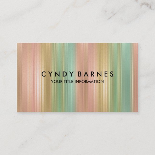 Multi Colored Stripe Sheen Business Card (Front)