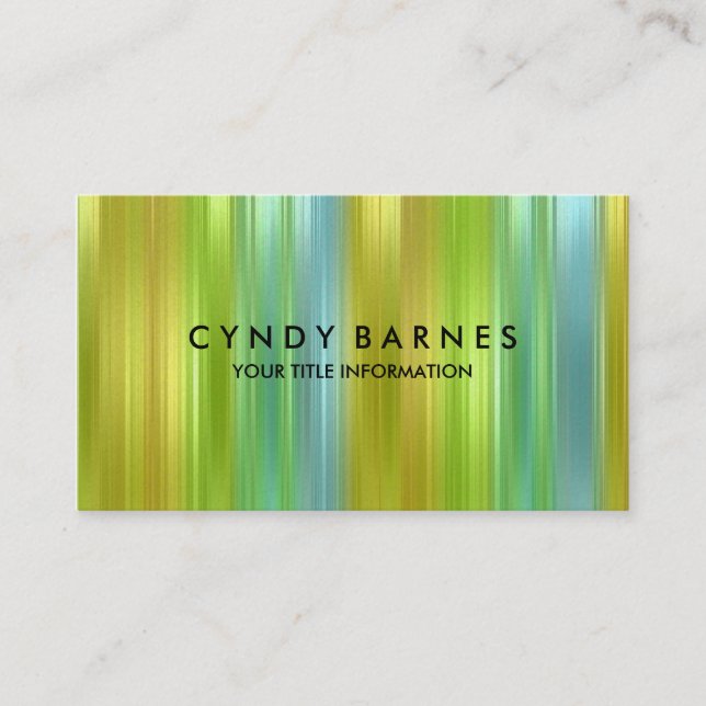 Multi Colored Stripe Sheen Business Card (Front)