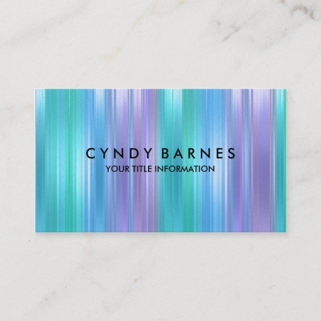 Multi Colored Stripe Sheen Business Card (Front)