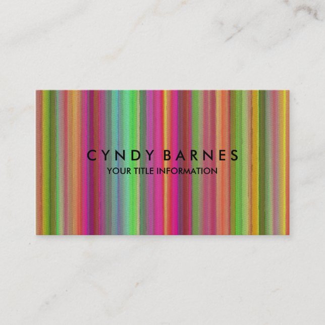 Multi Colored Stripe Sheen Business Card (Front)