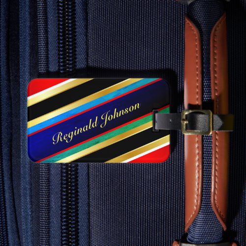 Multi_Colored Striped 2 sided Luggage Tag