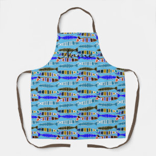 Multi-colored striped fish Thunder_Cove Apron