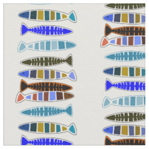 Multi-colored striped fish Thunder_Cove Fabric