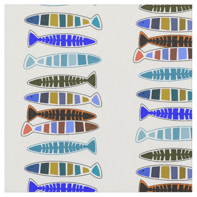 Multi-colored striped fish Thunder_Cove Fabric (Close Up)
