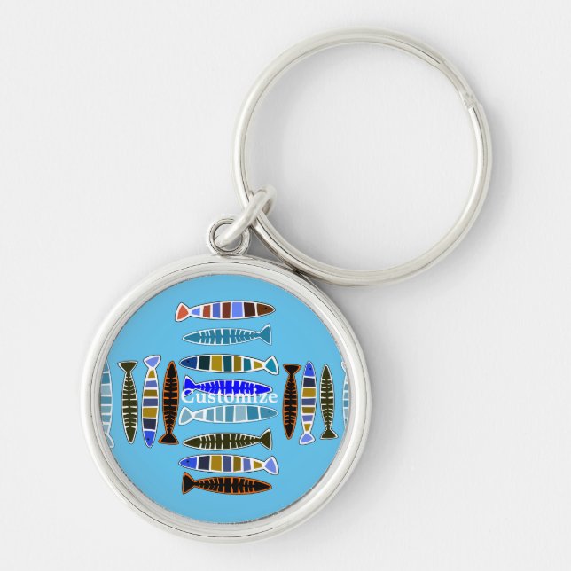 Multi-colored striped fish Thunder_Cove  Keychain (Front)
