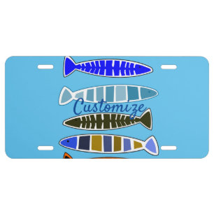 Multi-colored striped fish Thunder_Cove License Plate