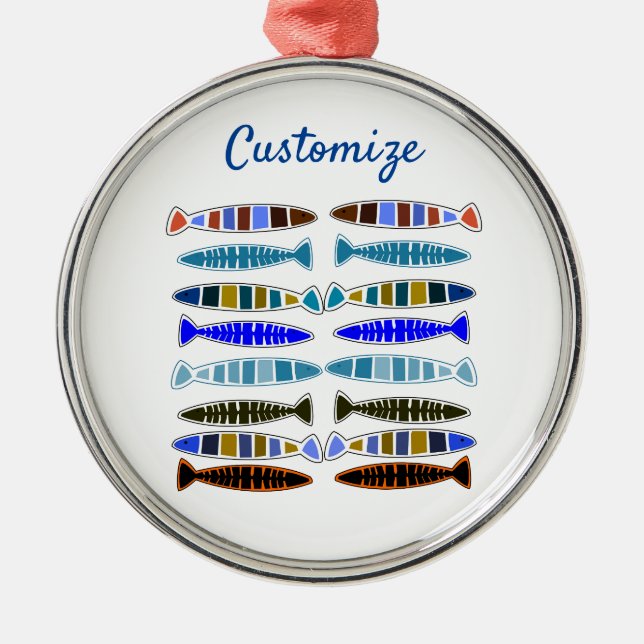 Multi-colored striped fish Thunder_Cove  Metal Ornament (Front)