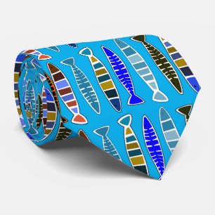 Multi-colored striped fish Thunder_Cove Neck Tie