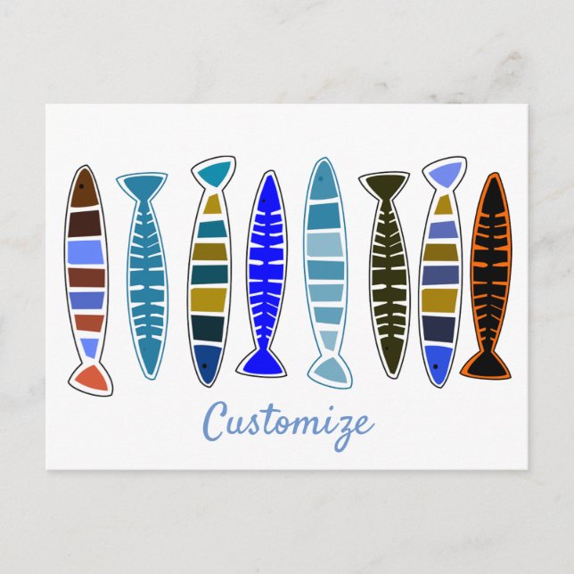 Multi-colored striped fish Thunder_Cove Postcard (Front)