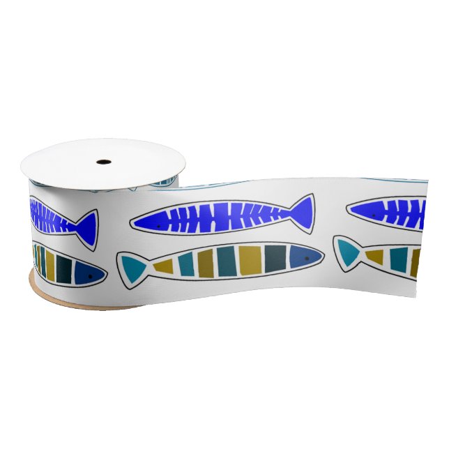 Multi-colored striped fish Thunder_Cove  Satin Ribbon (Spool)