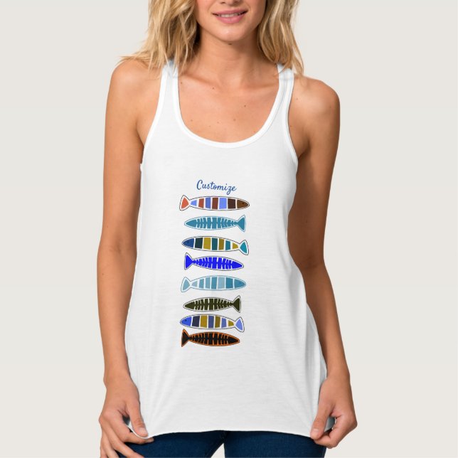 Multi-colored striped fish Thunder_Cove  Tank Top (Front)
