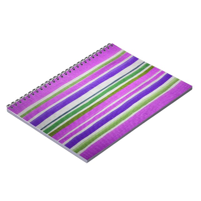 Multi-colored Striped Notebook (Left Side)