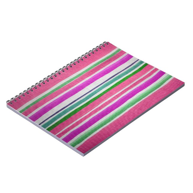 Multi-colored Striped Notebook (Left Side)