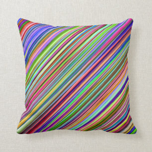 Multi-Colored Striped Throw Pillow