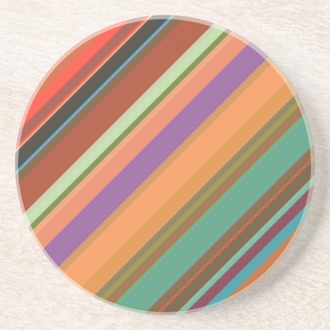 Multi-Colored Stripes #1 Coaster (Front)