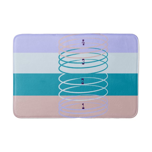 Multi-Colored Stripes Bath Mat (Front)