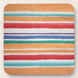 Multi-colored Stripes Cork Coaster